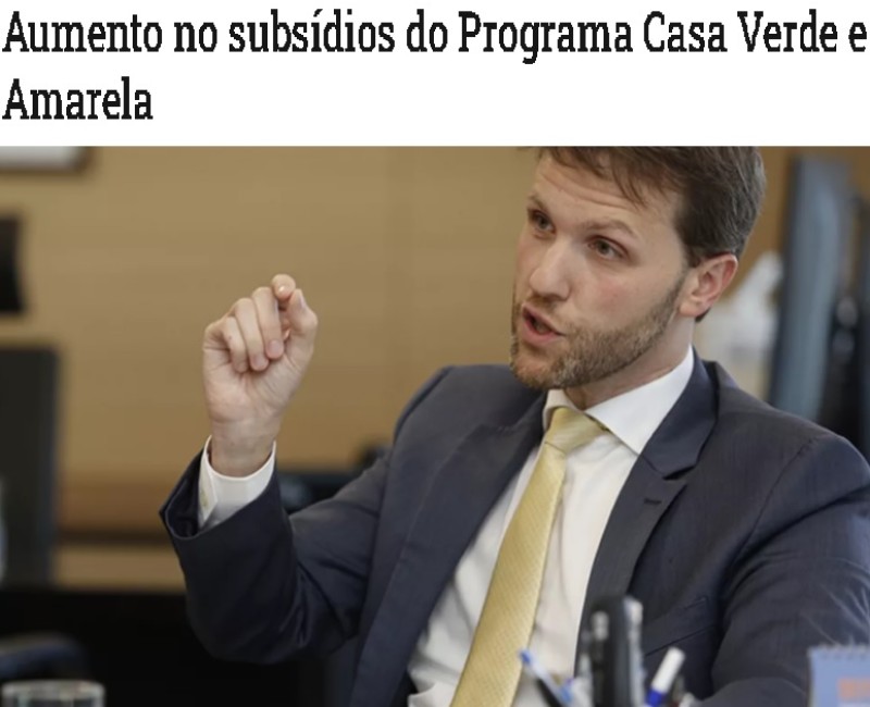 Aumento no subsídios do Programa Casa Verde e Amarela